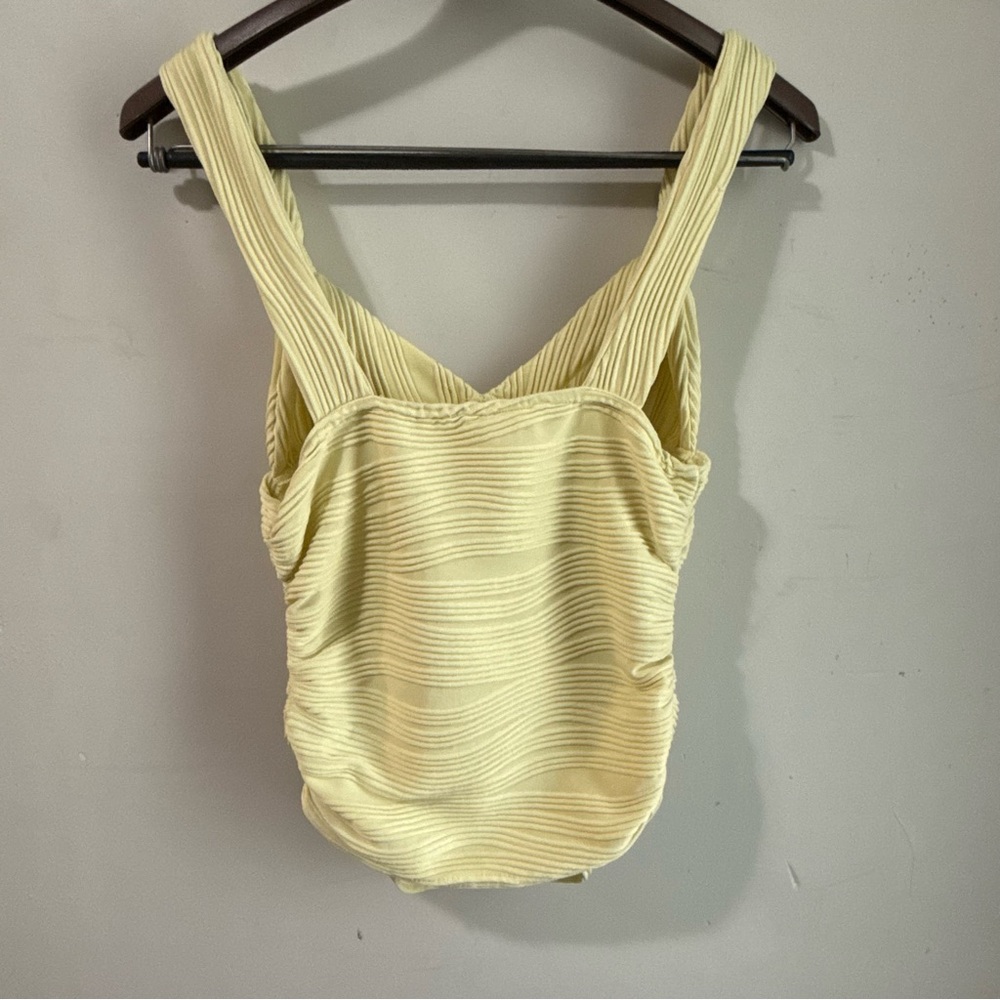 Butter Yellow Ruched Tank Top - Picture 3 of 3